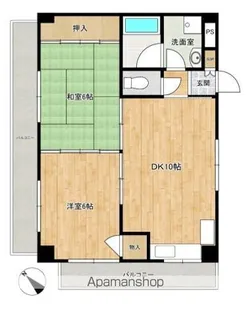 見口マンション【303号室】の間取り