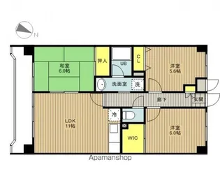グランパレスベイサージュ【102号室号室】の間取り