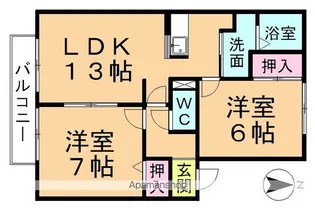 ウイルドミール B棟【202号室】の間取り