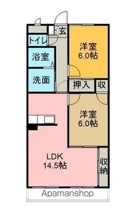ドルチェ富貴ノ台N棟【102号室】の間取り