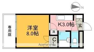コーポ成岡【1階】の間取り