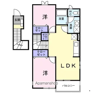 ☆パサージュ田村B【201号室】の間取り