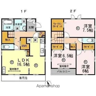 福井県福井市板垣3丁目【一戸建】の間取り
