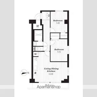 上町マンション【2階】の間取り