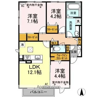 セジュール・S【1階】の間取り