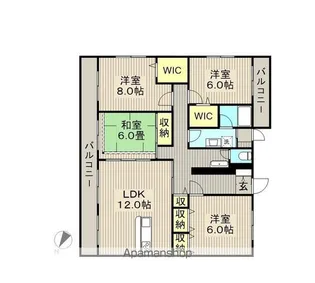 ガーデンコート埜乃郷【405号室】の間取り