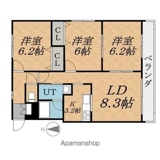 3LDKの間取り画像