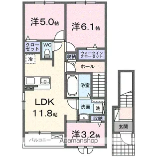 アルス・リガーレ【2階】の間取り
