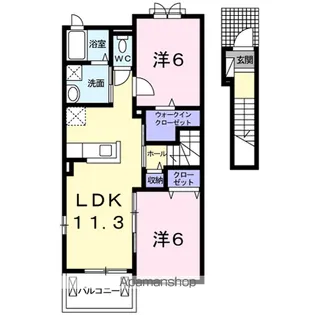 クローバー A【2階】の間取り