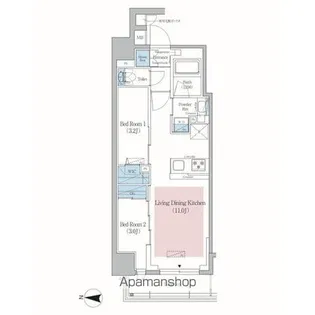 アーバネックス菊川Ⅳ【703号室】の間取り