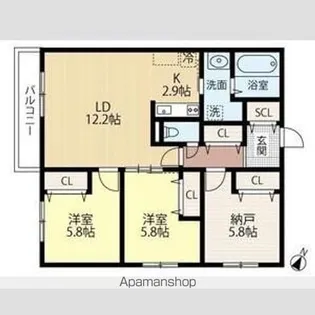 WELL BRIGHT 朝日RESIDENCE【3階】の間取り