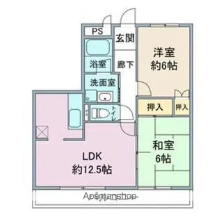 ハピネス原【405号室】の間取り