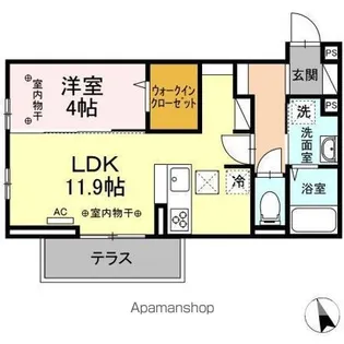 DーROOMグランデフォンテーヌ【1階】の間取り