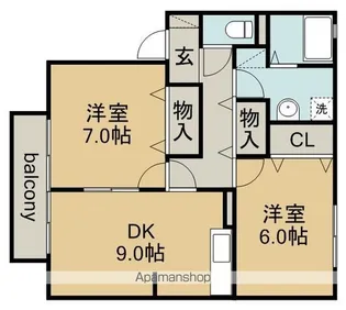 サンパティーク【1階】の間取り
