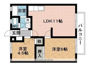 ヒルズソシアA【2階】の間取り