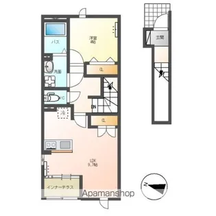 新潟市中央区鳥屋野アパート【205号室】の間取り