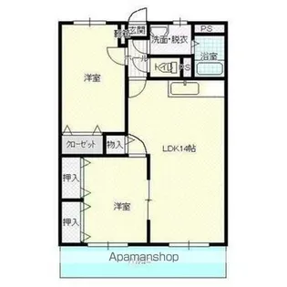 2LDKの間取り画像