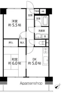 T’S GARDEN磯子【402号室】の間取り