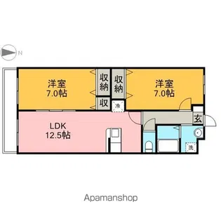 グリーンスクエア京町【203号室】の間取り