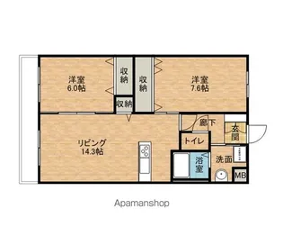 フォルトゥーナ【201号室】の間取り