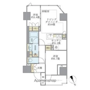 BRILLIA 上野松が谷 THE RESIDENCE【7階】の間取り