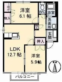 ジュネスTOSHI【1階】の間取り