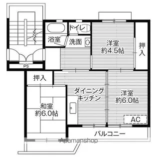 ビレッジハウス門田2号棟【407号室】の間取り