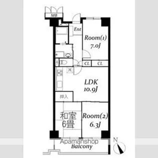 フローラ稲毛【7階】の間取り