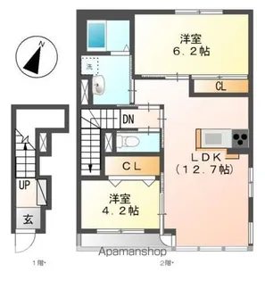 グランチェスタ千香B棟【2階】の間取り
