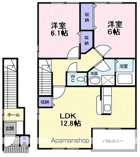 ビエント紫風 Ⅲ【2階】の間取り