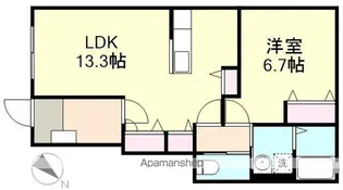 ラ・ペジブルA【1階】の間取り