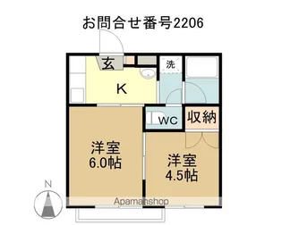 フラワーガーデンA棟【2階】の間取り