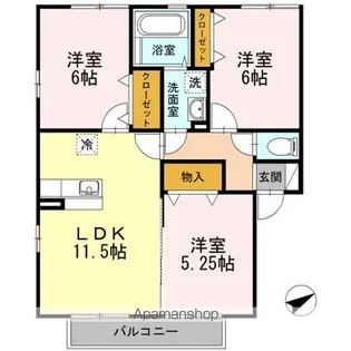 エルフローラ B棟【201号室】の間取り