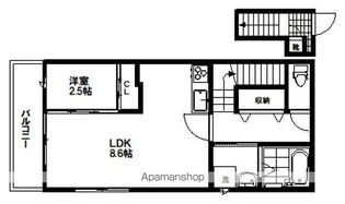 グランディール国見【203号室】の間取り