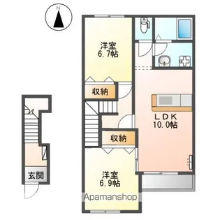 クレッセント【2階】の間取り