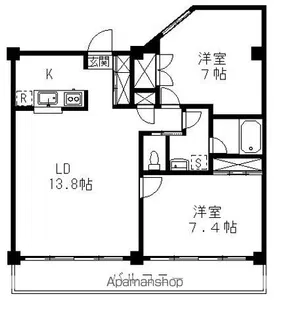 朝日ビルアパートメント【3階】の間取り