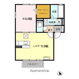 グランフィールズB【1階】の間取り