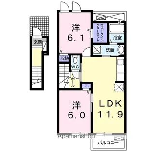 グランソレイユRM Ⅲ【2階】の間取り