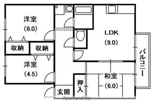 ディアコート堀溝【1階】の間取り