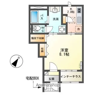 ラ・セゾン・ダムール【1階】の間取り