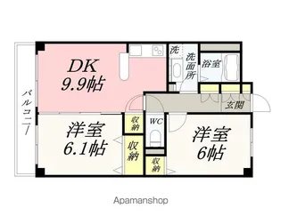 岡山県岡山市南区西市【マンション】の間取り