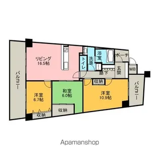 アイランドシティインフィニガーデン サウス棟【14階】の間取り