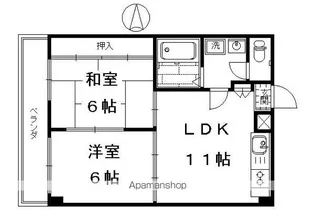コーポ西ノ庄【205号室】の間取り