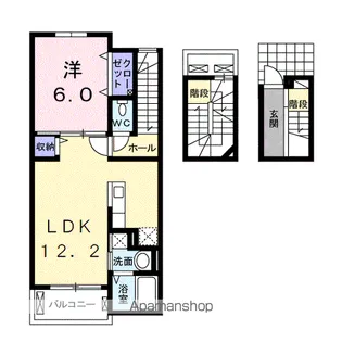 アンジュ・大小路【3階】の間取り