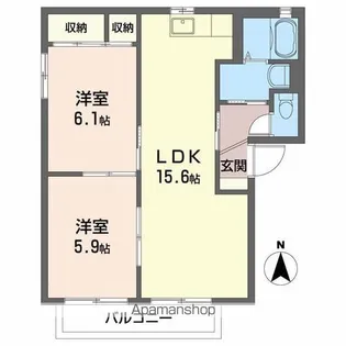 シャーメゾン ヴァイデ A棟【201号室】の間取り