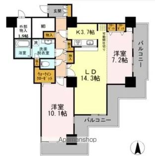 品川シーサイドビュータワー Ⅰ【24階】の間取り