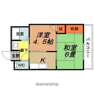 矢内ハイツ服部【203号室】の間取り