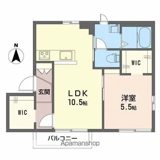 フレグランス・アゼリア【B201号室】の間取り