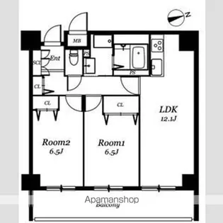 2LDKの間取り画像