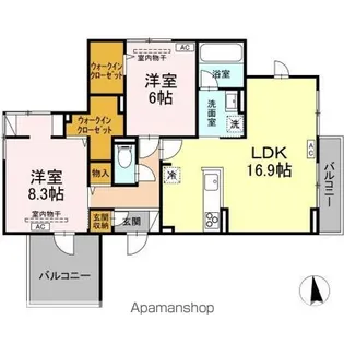 GRAND VIEW KAI【2階】の間取り